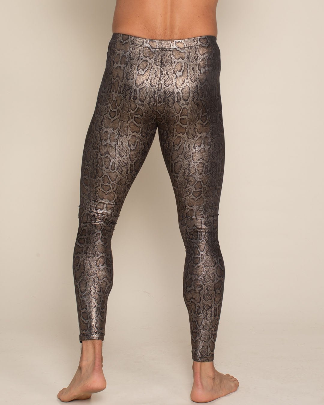 Men's Metallic Leggings | Bronze Python