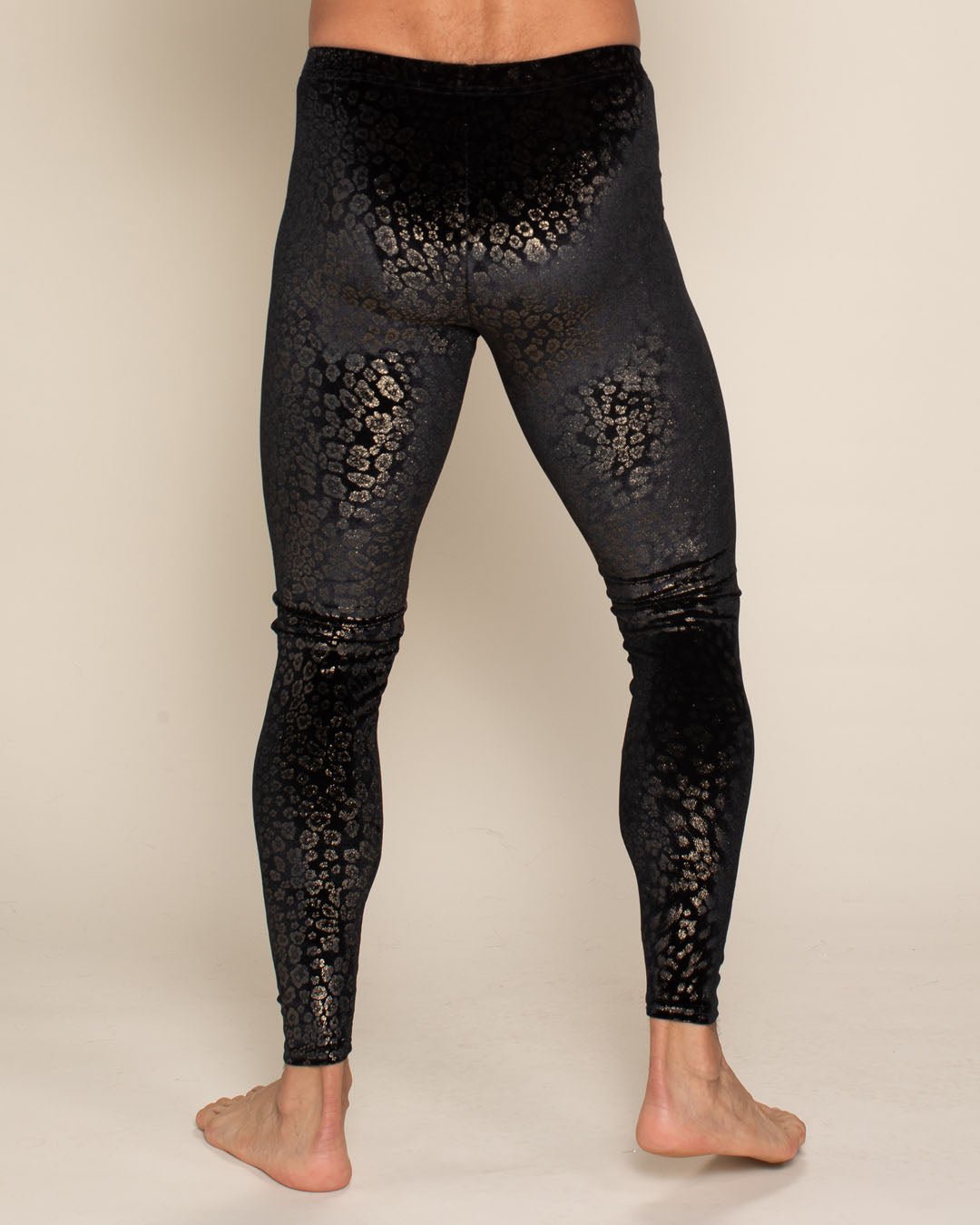 Men's Metallic Leggings | Foil Cheetah