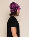 Raspberry Tiger Faux Fur Beanie | Men's