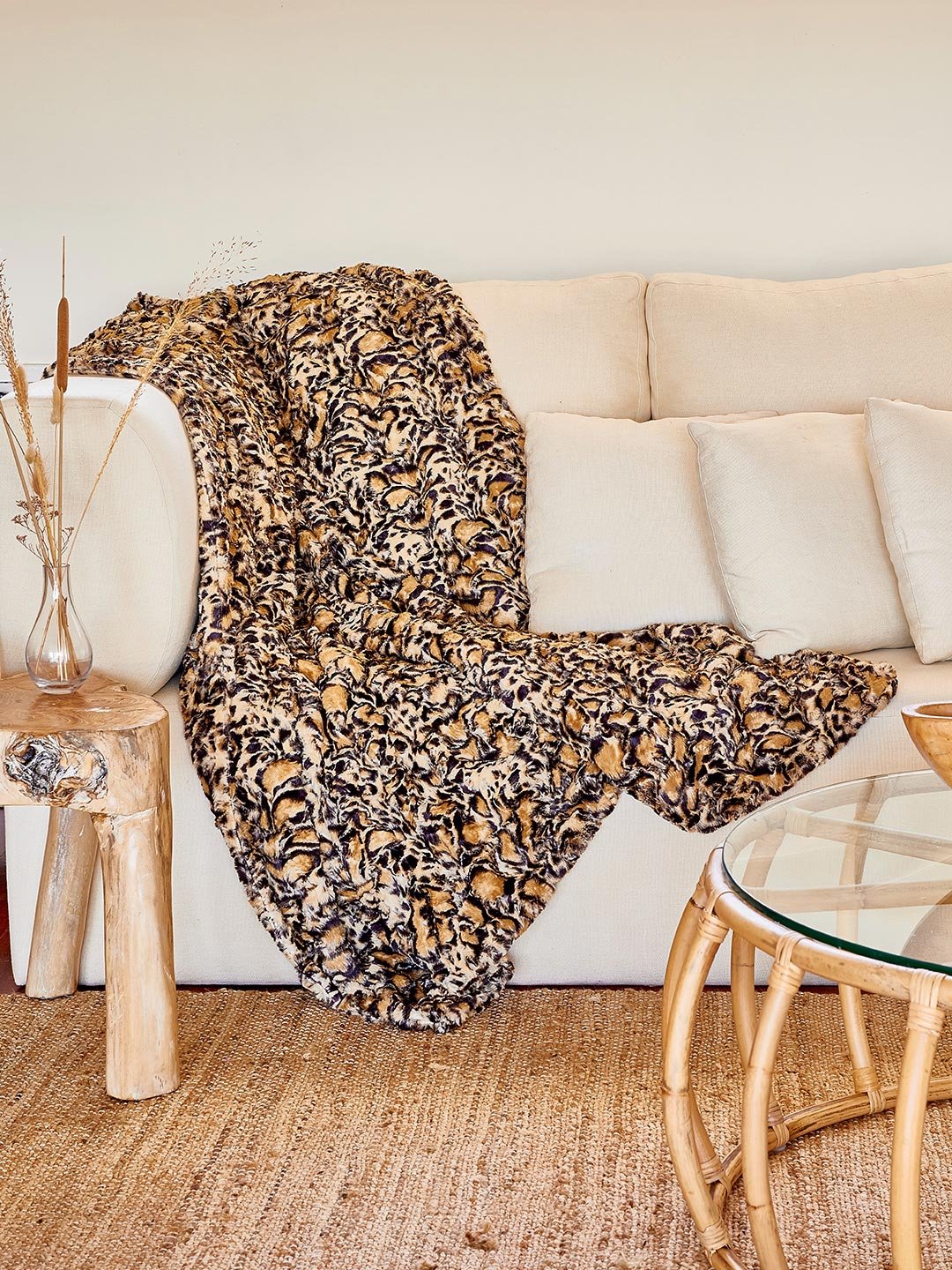 Cheetah Luxe Fake Fur Throw