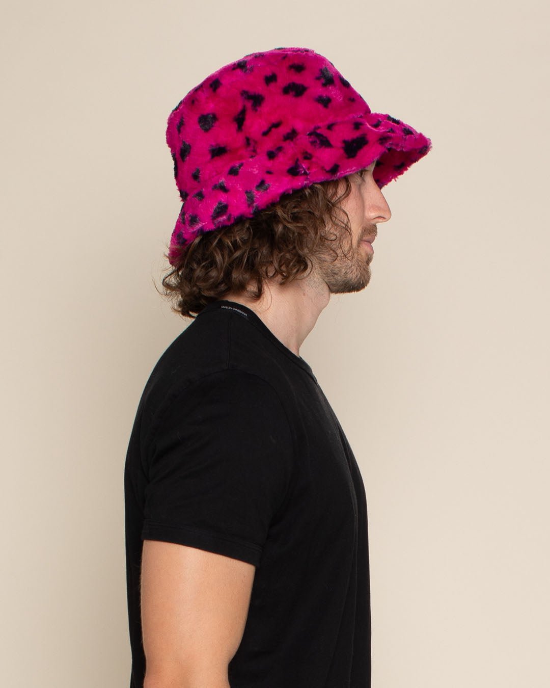 Men&#39;s Fur Bucket Hat | Pink Cheetah