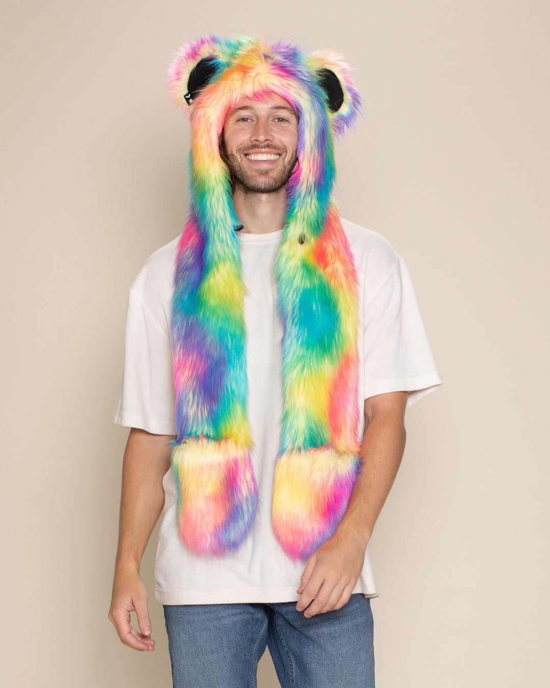 Rainbow Bear Collector Edition Faux Fur Hood | Men's