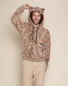 Classic Men's Fur Hoodie | Tan Leopard