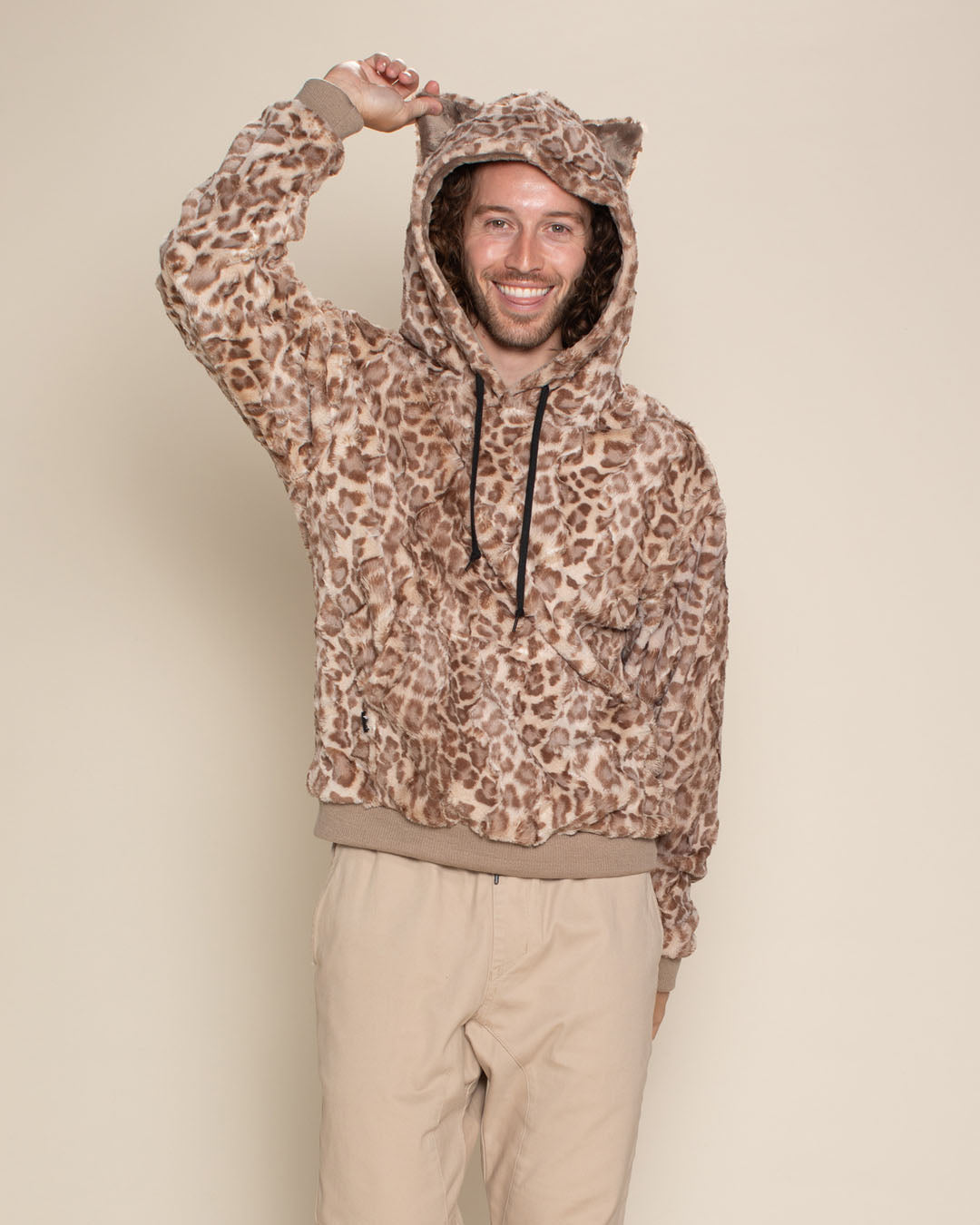 Strawberry Leopard Classic ULTRA SOFT Faux Fur Hoodie | Men's