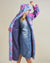 Cotton Candy Kitty Classic Faux Fur Style Robe with Hood on Woman