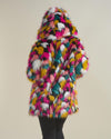 Rainbow Butterfly Hooded Faux Fur Coat | Women's - SpiritHoods