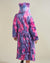 Back View of Woman wearing Cotton Candy Kitty Classic Faux Fur Style Robe