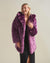 Woman wearing Lavender Wolf Luxe Classic Faux Fur Coat, front view