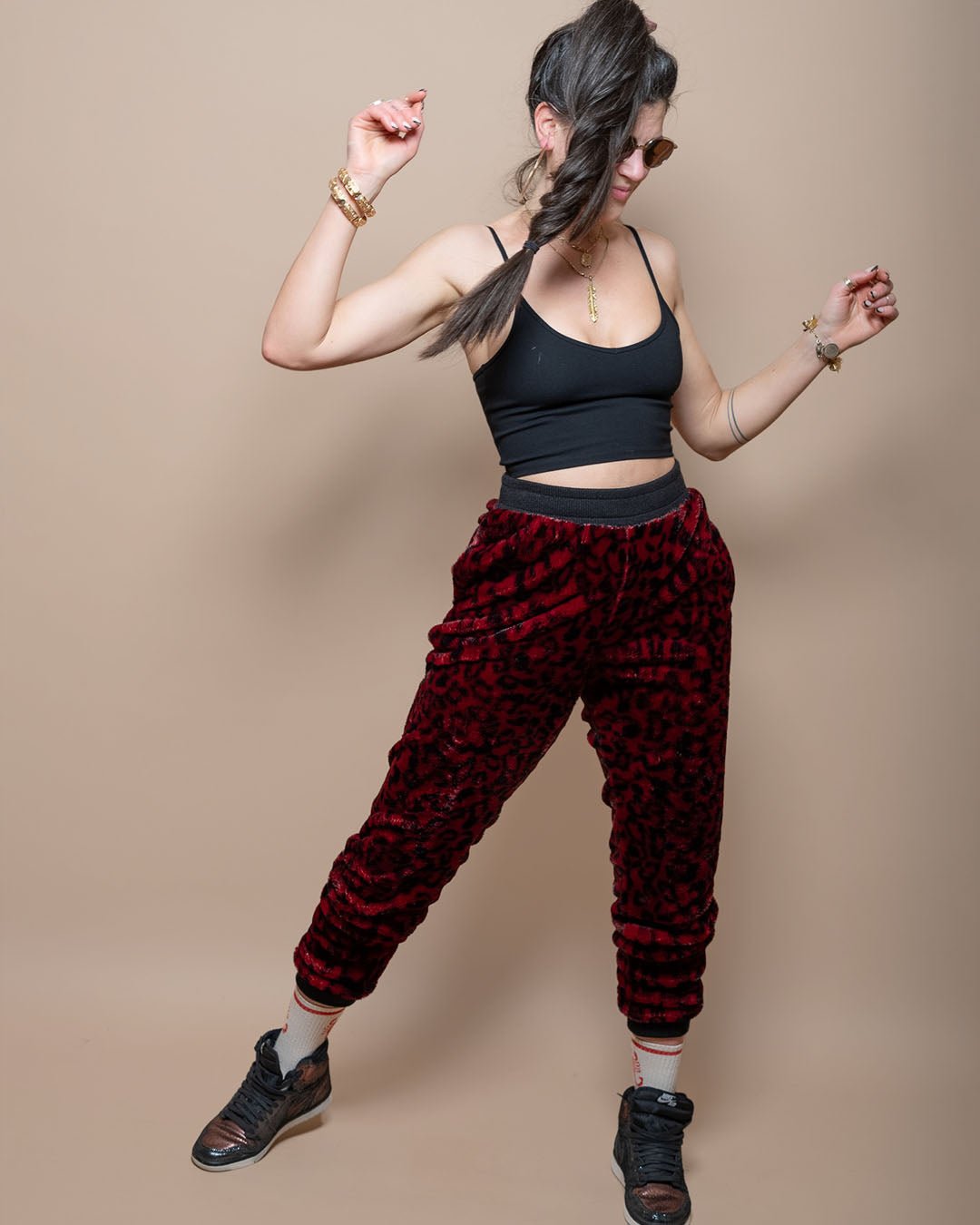 Women's Lounge Pants | Red Burgundy Leopard