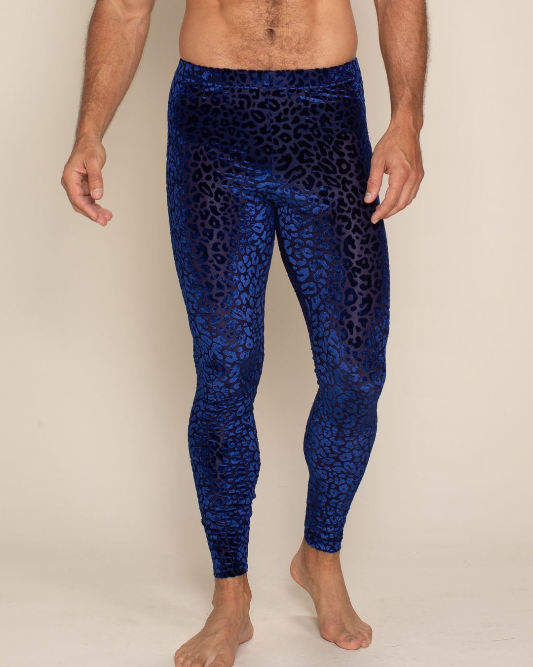 Men's Leggings | Blue Indigo Leopard