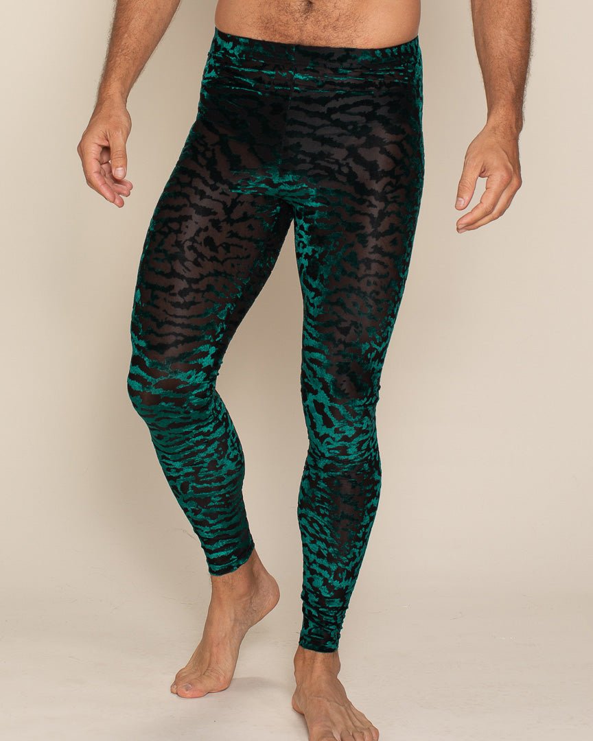 Men's Leggings | Emerald Green Tiger