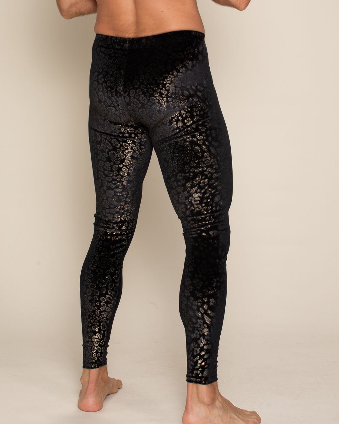 Men's Metallic Leggings | Foil Cheetah