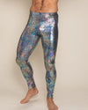 Men's Metallic Leggings | Holographic Snakeskin