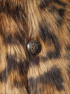 Woman wearing Javan Leopard Faux Fur Hood