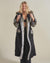 Woman wearing Grey Wolf Classic Faux Fur Robe. front view 3