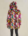 Rainbow Butterfly Hooded Faux Fur Coat | Men's - SpiritHoods