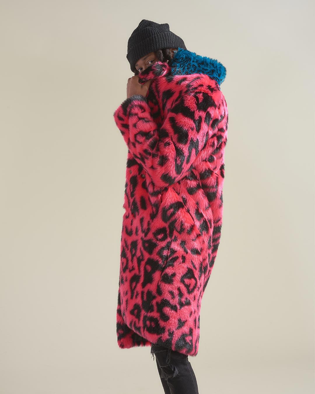 Pink Panther Calf Length Faux Fur Coat | Men's - SpiritHoods