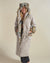 Woman wearing Wolverine Classic Faux Fur Robe, front view 4