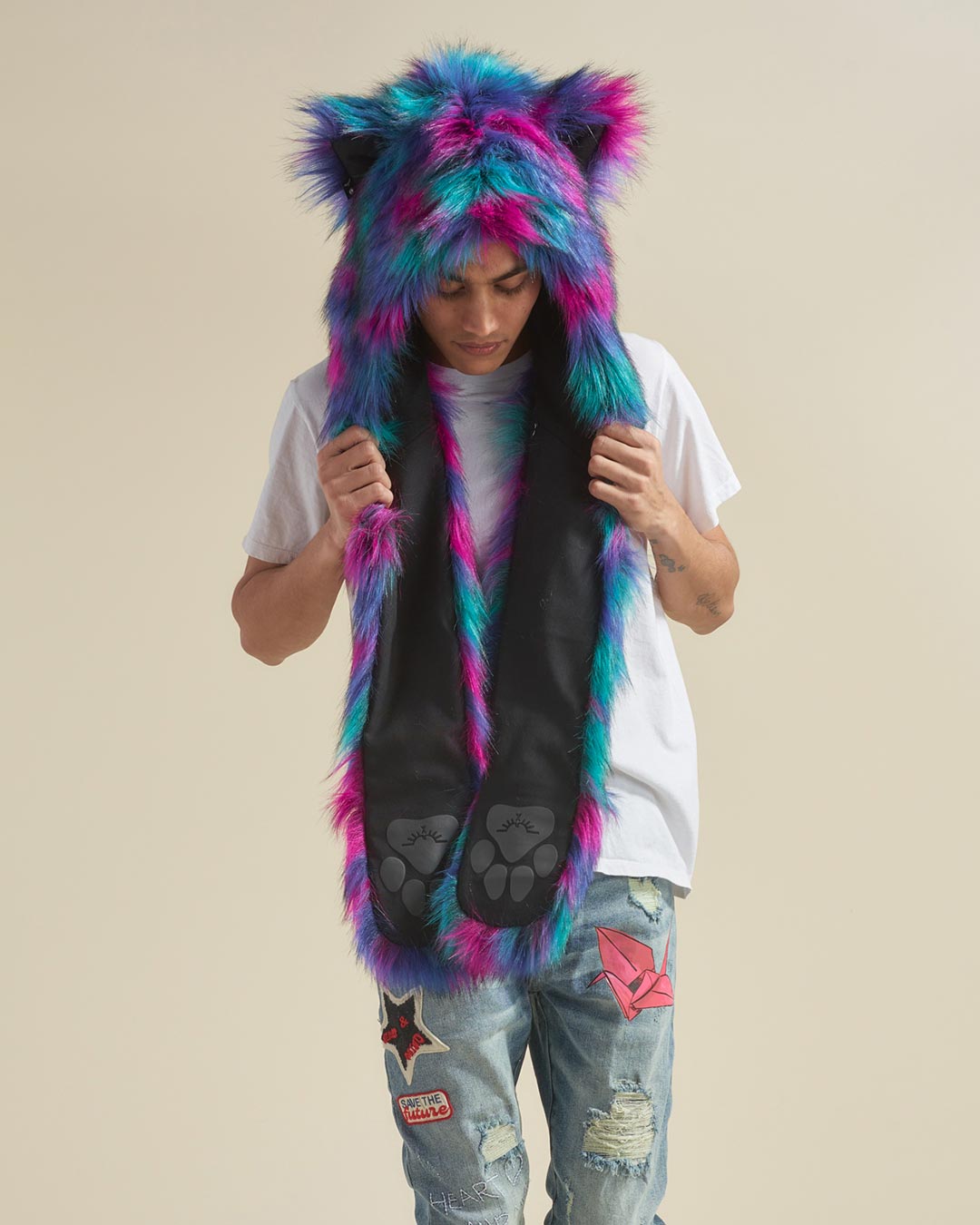 Northern Lights Calico Leopard Collector Edition Faux Fur Hood | Men's