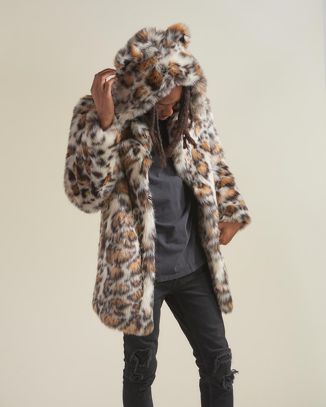 Clouded Leopard Classic Faux Fur Coat | Men's - SpiritHoods