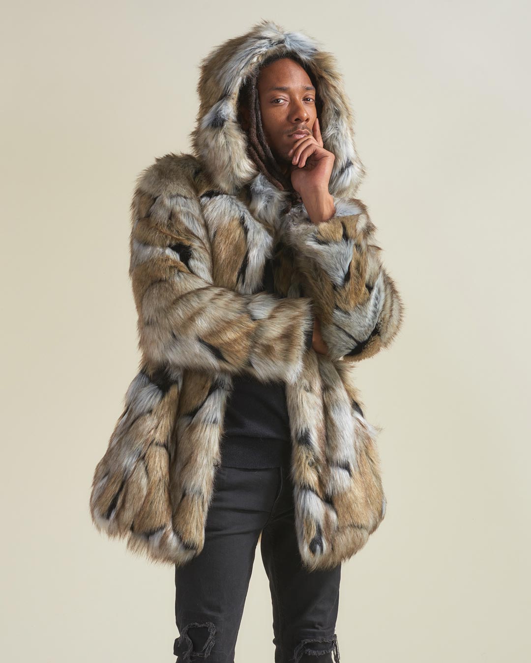 Men's wolverine fur coat best sale