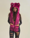 Woman Wearing Love Wolf Collector Edition Faux Fur Hood