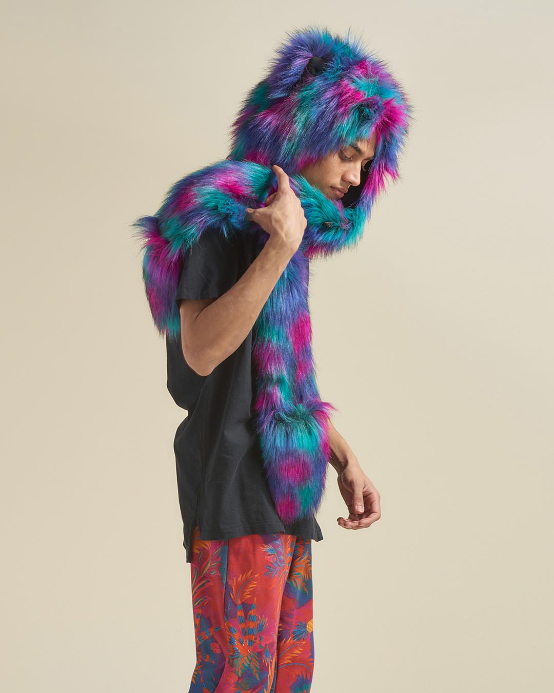 Northern Lights Calico Leopard Collector Edition Faux Fur Hood | Men's