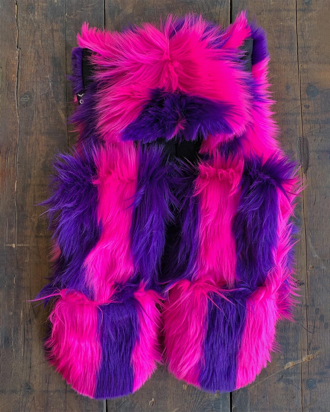 Purple Striped Furry Hood 2024