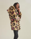 Pink Spotted Leopard Classic Faux Fur Coat | Men's