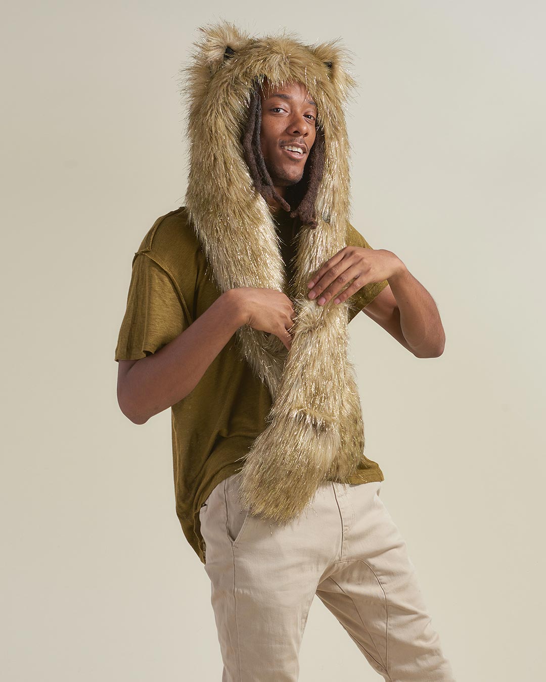 Glitter Sun Wolf Collector Edition Faux Fur Hood | Men's