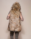 Man wearing Golden Jackal Faux Fur Vest, back view