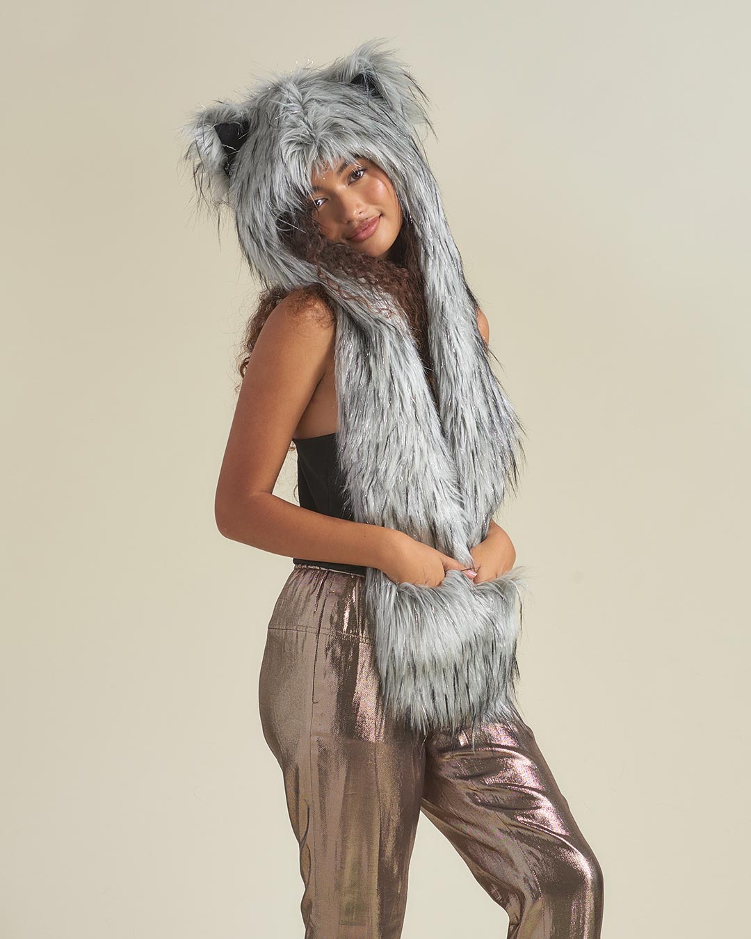 Glitter Moon Wolf Collector Edition Faux Fur Hood | Women&#39;s