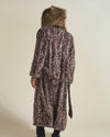 Man wearing Savannah Cat Classic Faux Fur Style Robe, back view