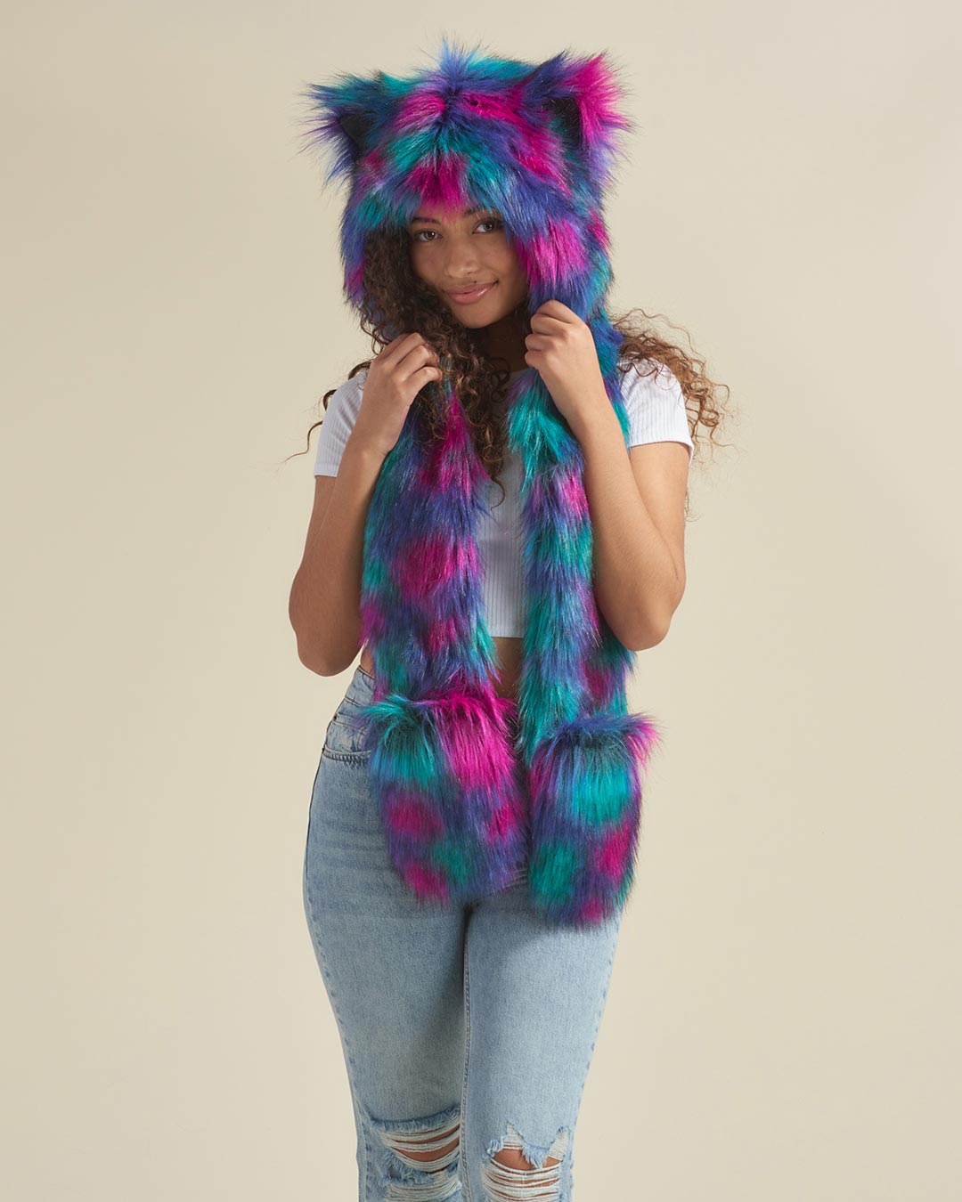 Northern Lights Calico Leopard Collector Edition Faux Fur Hood | Women's