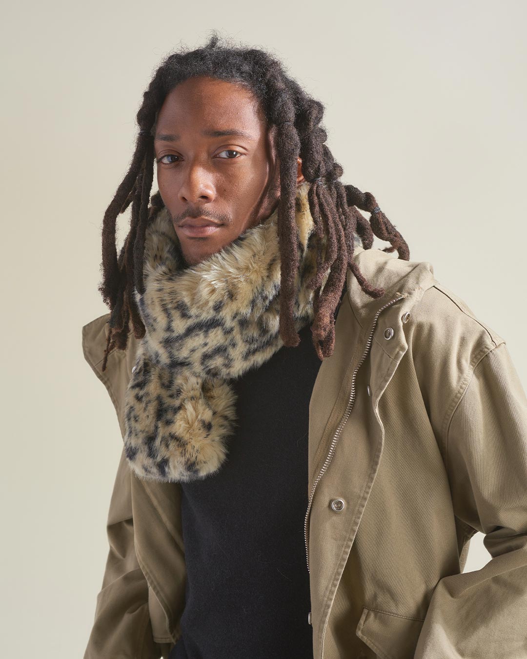 Ocelot Luxe Faux Fur Scarf | Men's - SpiritHoods