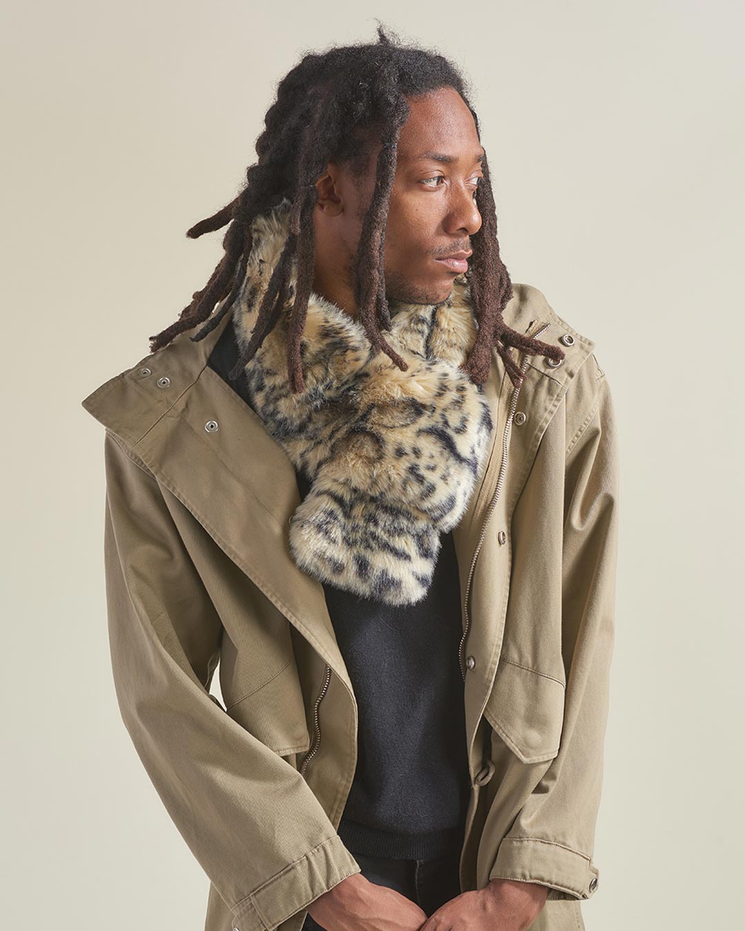 Ocelot Luxe Faux Fur Scarf | Men's - SpiritHoods