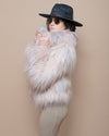 Women's Pink Faux Fur Jacket | Shaggy Mongolian Llama