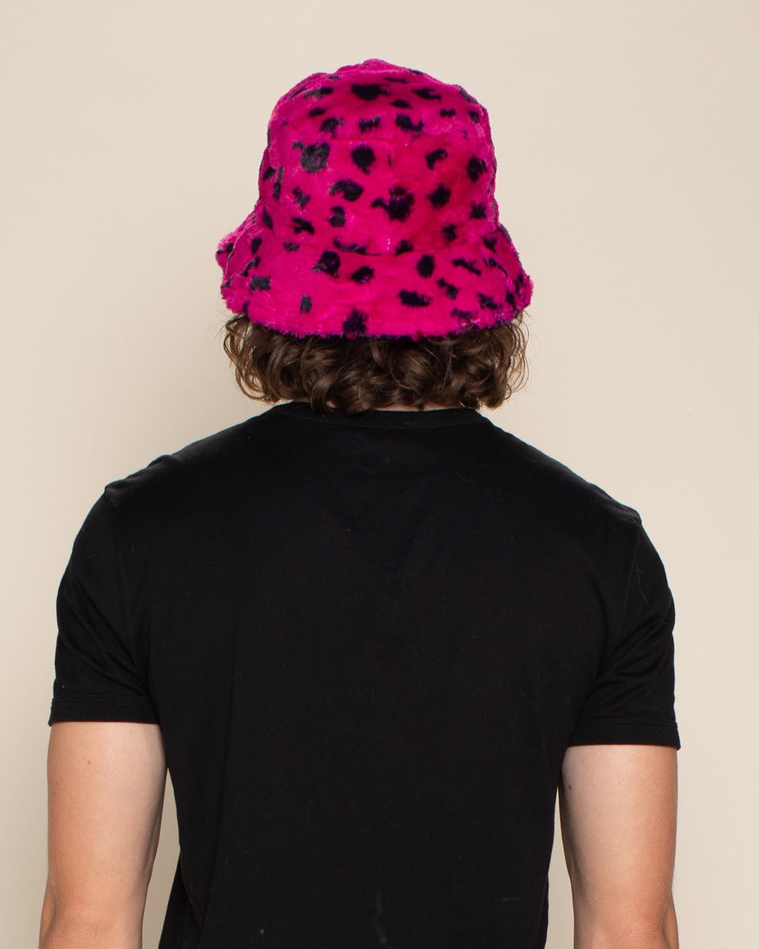 Men's Fur Bucket Hat | Pink Cheetah