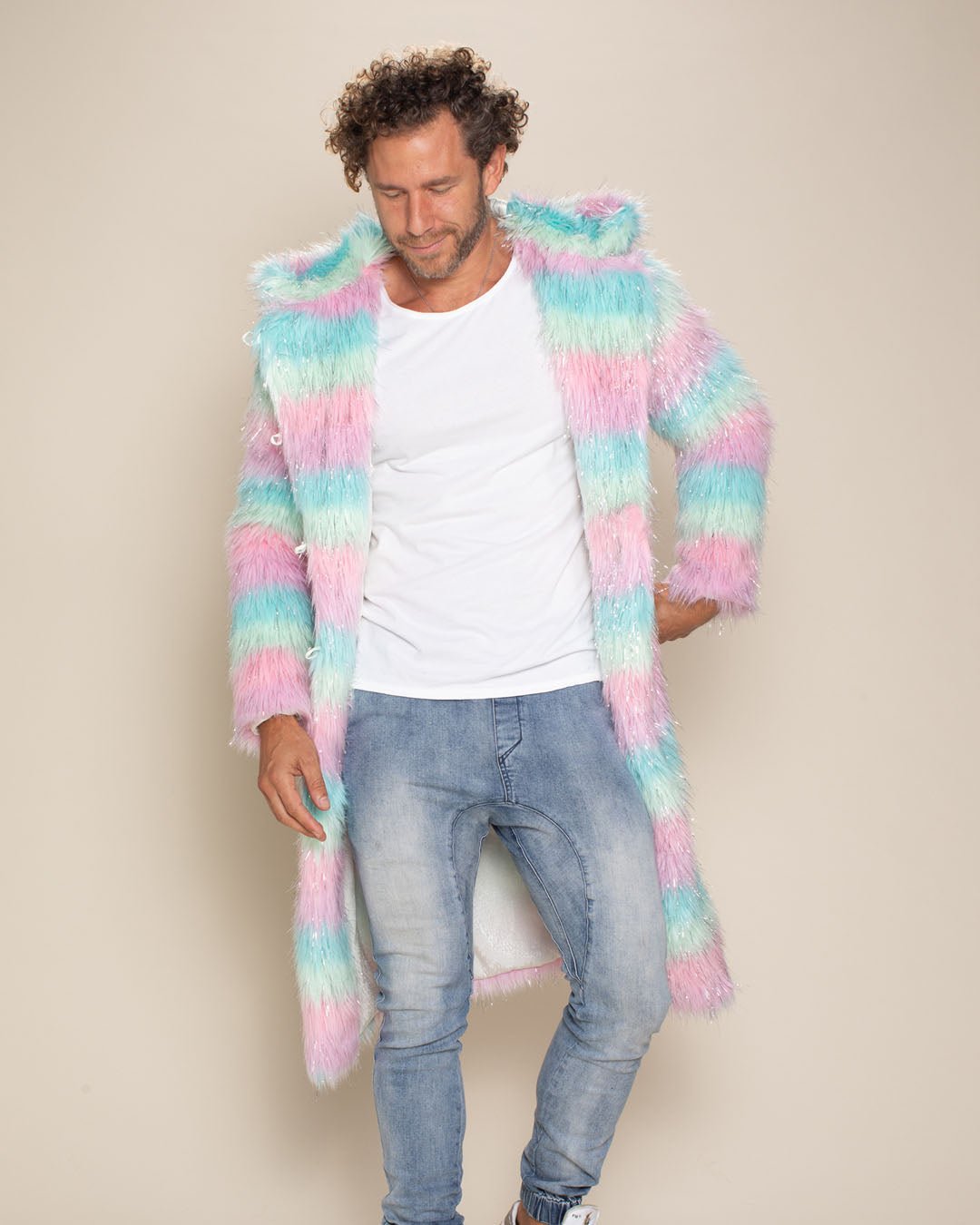 Hooded Men&#39;s Long Faux Fur Coat | Doll Party