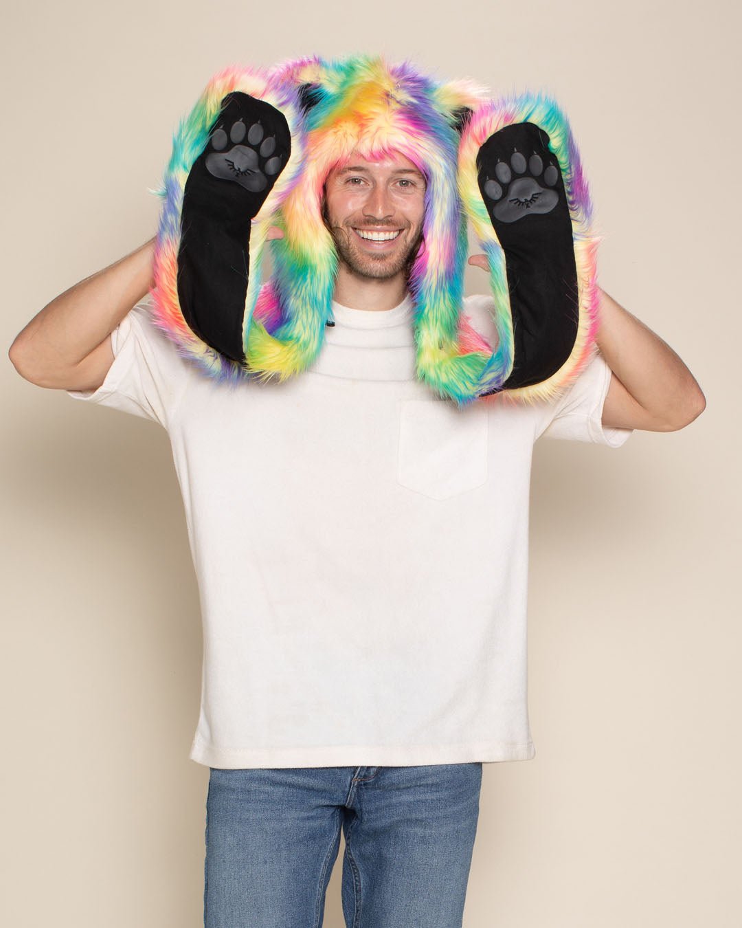 Rainbow Bear Collector Edition Faux Fur Hood | Men's