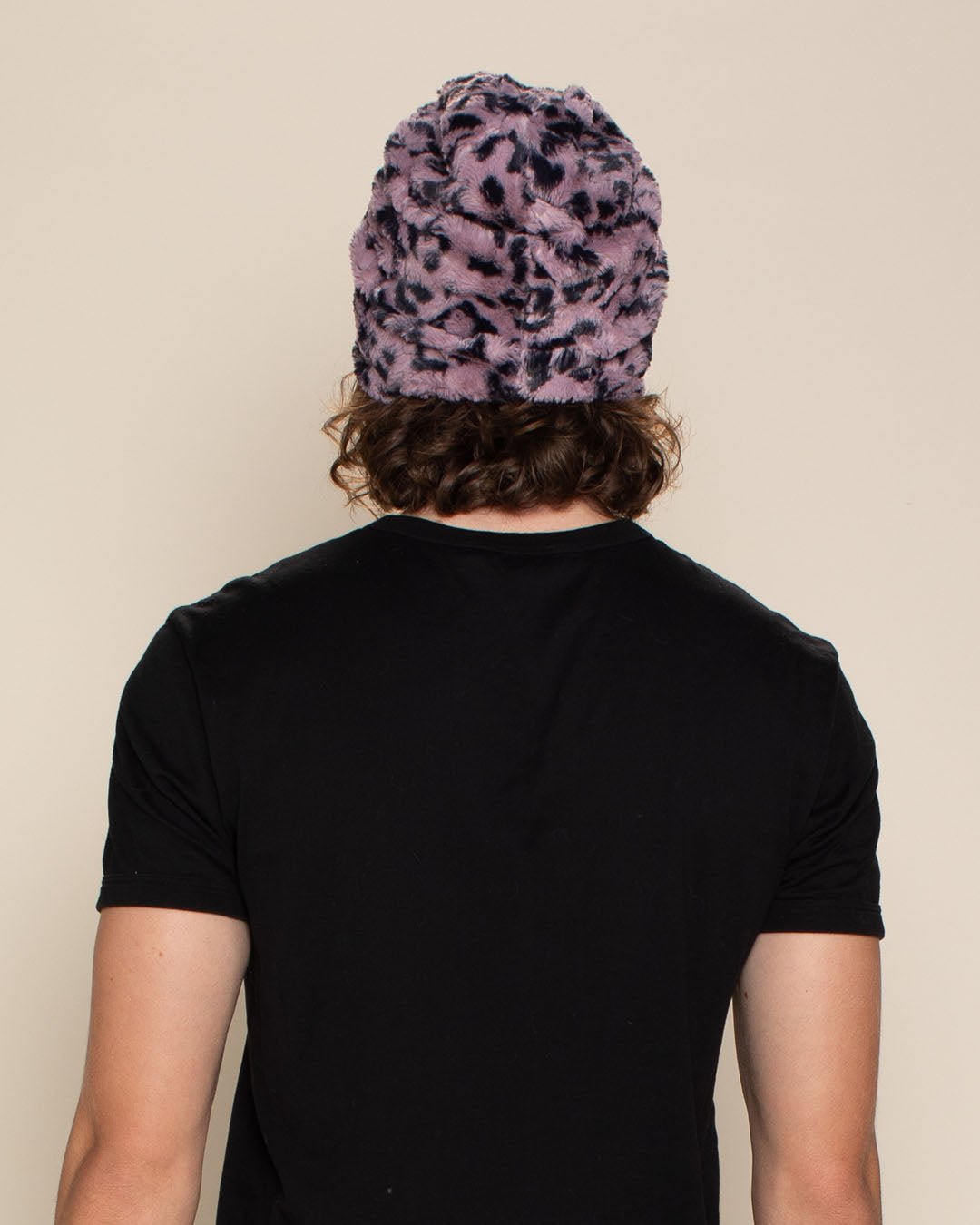 Lavender Leopard Faux Fur Beanie | Men's