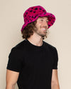 Men's Fur Bucket Hat | Pink Cheetah