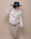 Women's Pink Faux Fur Jacket | Shaggy Mongolian Llama