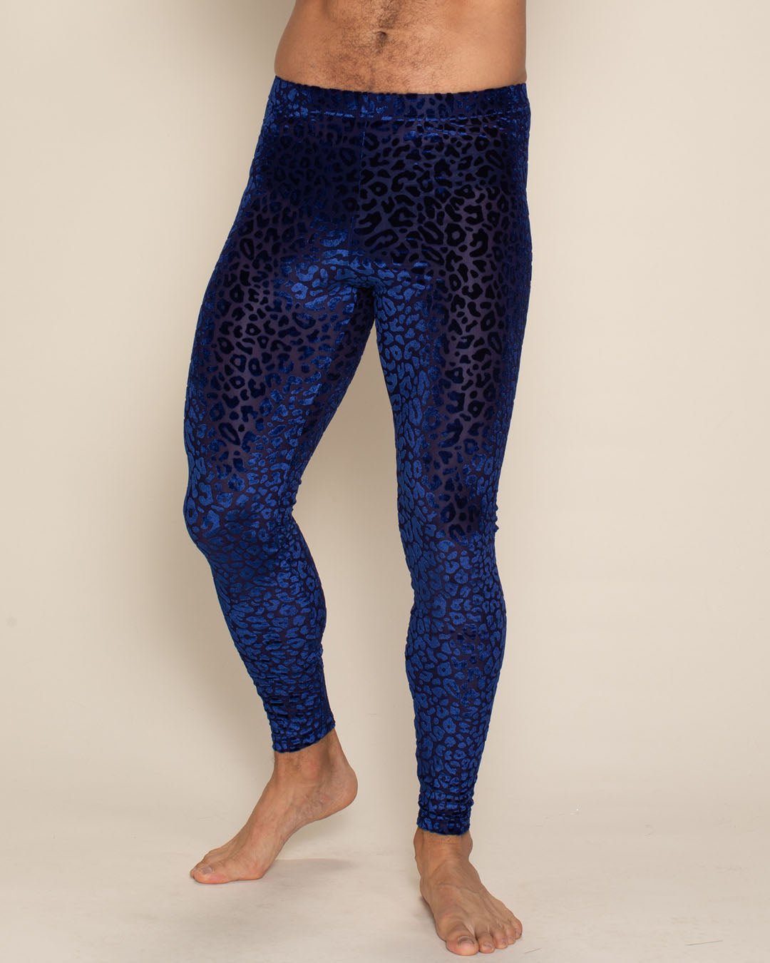 Men's Leggings | Blue Indigo Leopard