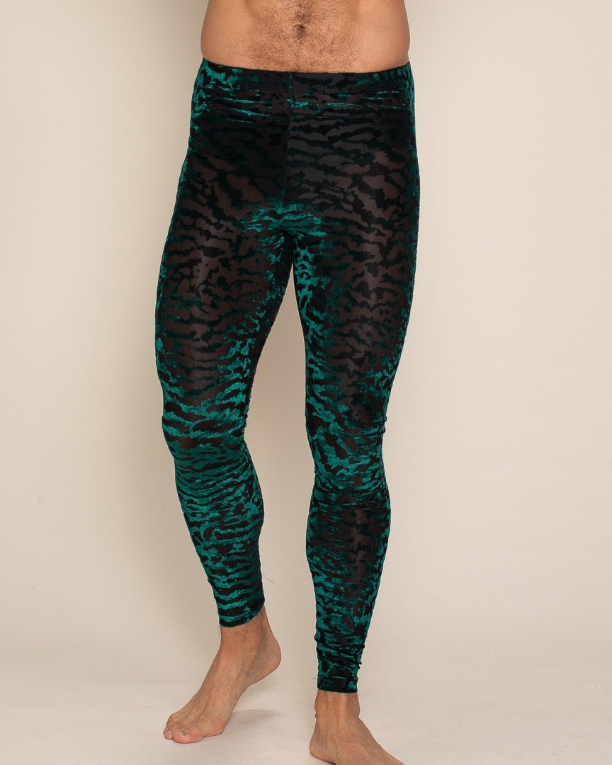 Men's Leggings | Emerald Green Tiger