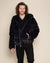 Classic Men's Black Puffer Jacket With Hood | Slate Leopard