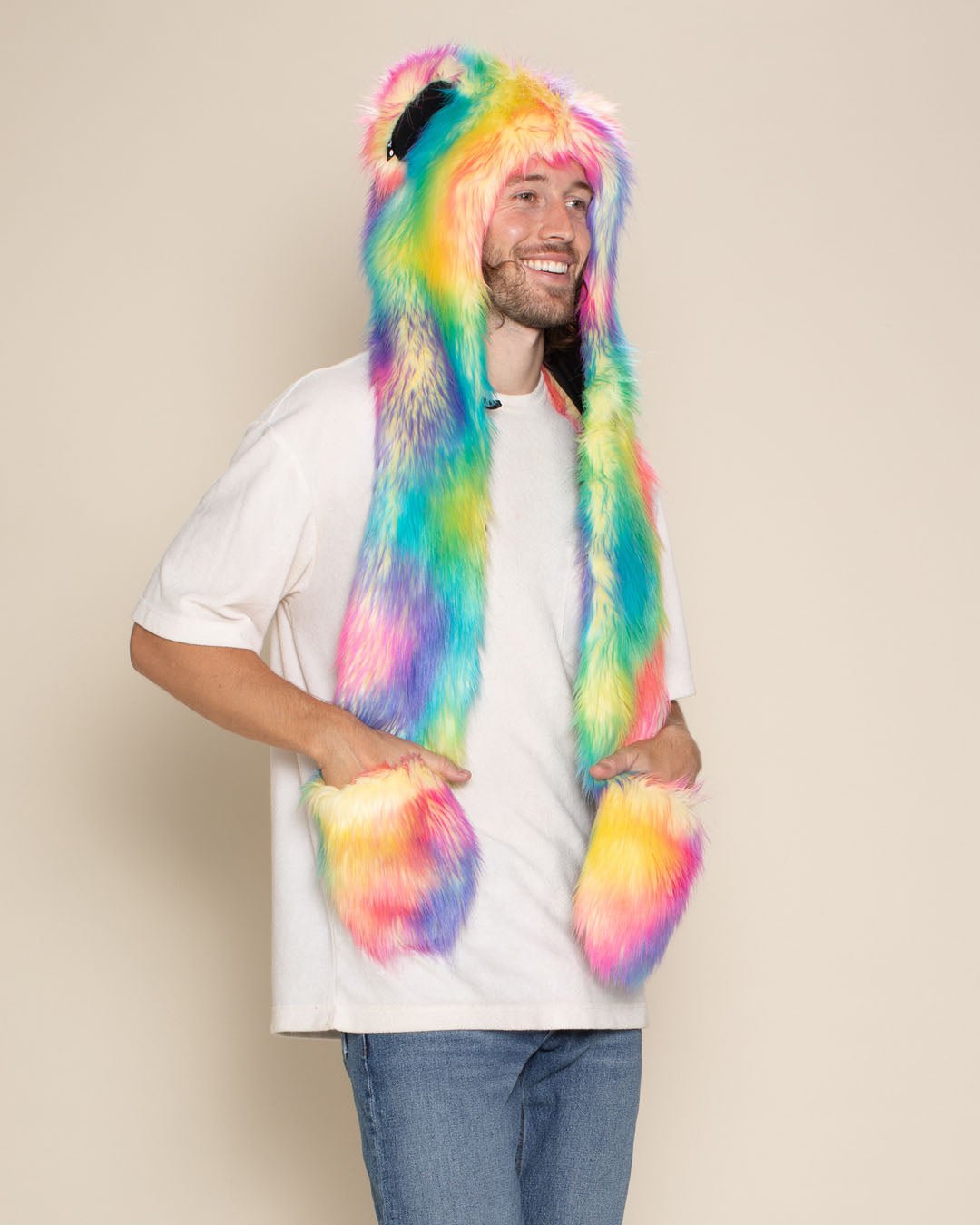 Rainbow Bear Collector Edition Faux Fur Hood | Men's