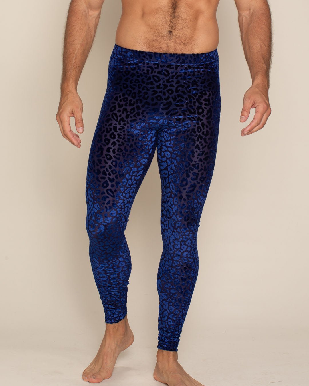 Men's Leggings | Blue Indigo Leopard