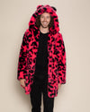 Neon Pink Leopard Classic Faux Fur Coat | Men's