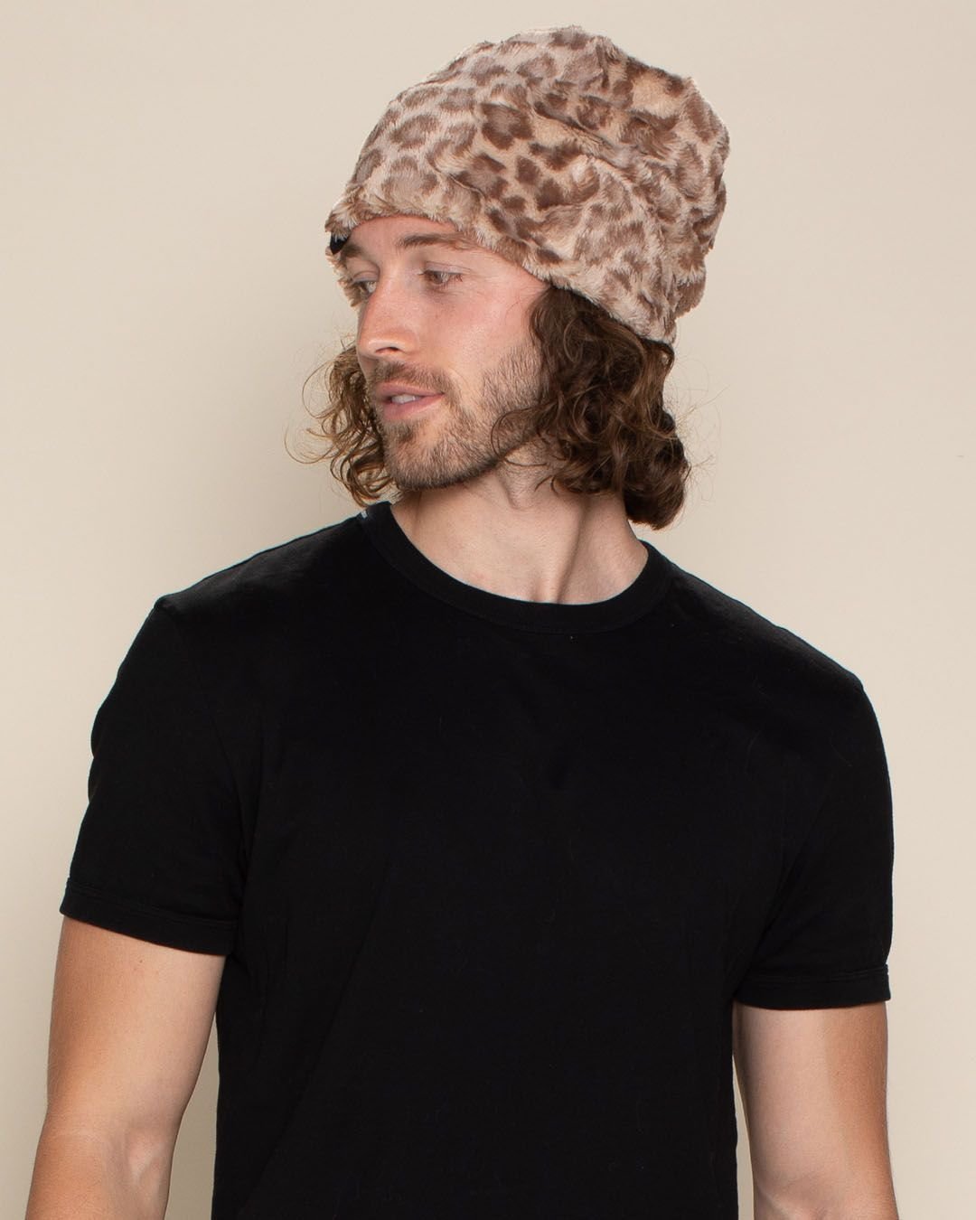 Strawberry Leopard ULTRA SOFT Faux Fur Beanie | Men&#39;s